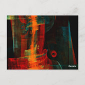 Carte Postale Eau Orange Rouge Bleu moderne Art Abstrait Motif (Dos)