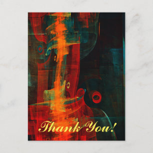 Carte Postale Eau Orange Rouge Bleu moderne Art Abstrait Motif