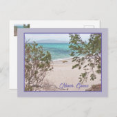 Carte Postale Eau turquoise, plage de sable blanc/Naxos, Grèce (Devant / Derrière)
