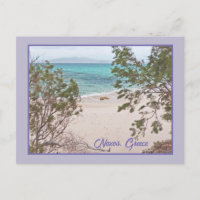 Eau turquoise, plage de sable blanc/Naxos, Grèce