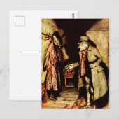 Carte Postale Ebenezer Scrooge Noël Carol Vintage (Devant / Derrière)