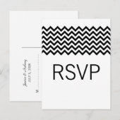 Carte postale Ebony Simple Chevron RSVP (Devant / Derrière)