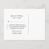 Carte postale Ebony Simple Chevron RSVP (Dos)
