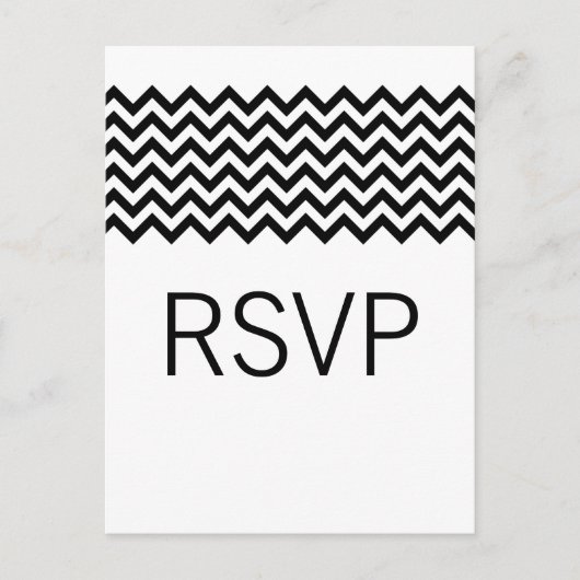 Carte postale Ebony Simple Chevron RSVP (Devant)