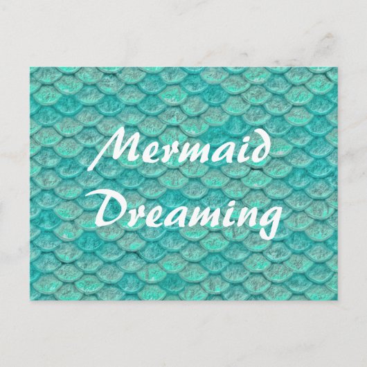 Carte Postale Écailles de sirène vert de mer turquoise (Devant)