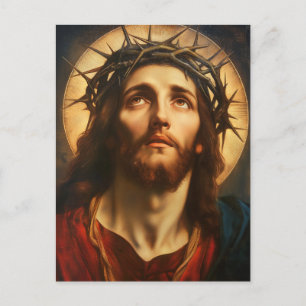 Carte Postale Ecce Homo Jésus-Christ avec la Couronne d'Épines