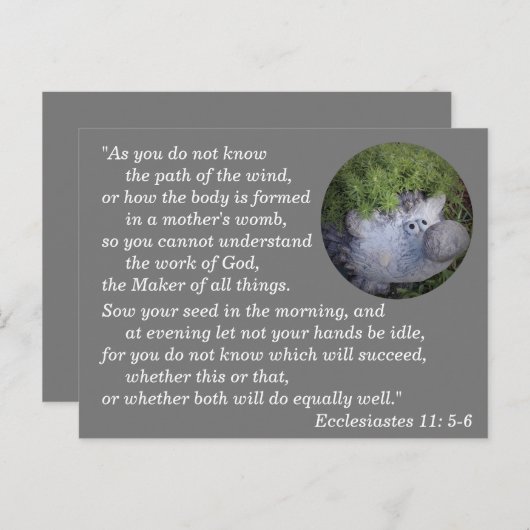Carte Postale Ecclésiaste 11:6 Verset biblique à mémoriser (Devant / Derrière)