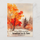 Carte Postale Ecclésiaste 3:11 Verse Bible Automne Aquarelle (Devant)