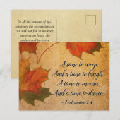 Carte Postale Ecclésiaste 3:4 Un temps pour pleurer, Un temps po (Devant / Derrière)