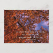 Carte Postale Ecclesiastes 3:1 À chaque chose il ya une saison (Devant)