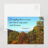 Carte Postale Ecclesiastes 3:1 À tout il y a une saison.. (Devant / Derrière)