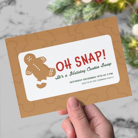 Carte Postale Échange de biscuits de Noël "Oh Snap !"