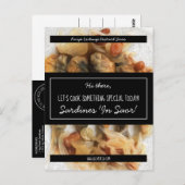 Carte Postale Échange de recette noire de script blanc personnal (Devant / Derrière)