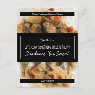 Carte Postale Échange de recette noire de script blanc personnal