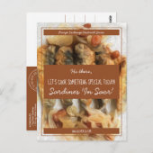 Carte Postale Échange de recettes Brown de script blanc personna (Devant / Derrière)