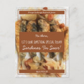 Carte Postale Échange de recettes Brown de script blanc personna (Devant)