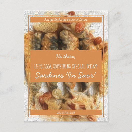 Carte Postale Échange de recettes de script blanc safran personn (Devant)