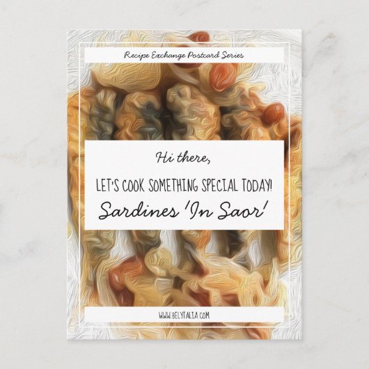 Carte Postale Échange de recettes de script noir blanc personnal (Devant)