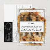 Carte Postale Échange de recettes personnalisées de script noir (Devant / Derrière)
