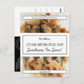 Carte Postale Échange de recettes personnalisées en noir Script  (Devant / Derrière)