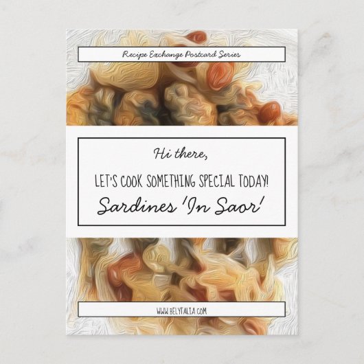Carte Postale Échange de recettes personnalisées en noir Script  (Devant)