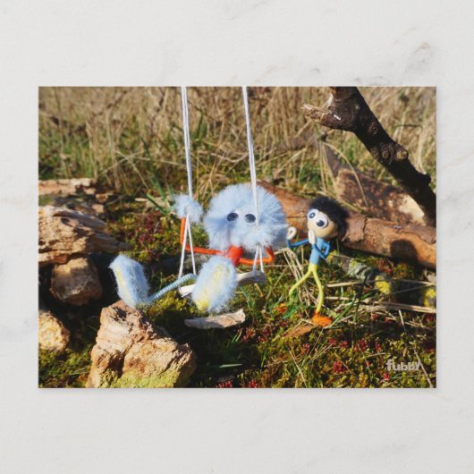 Carte Postale Échantillon de Fubby sur la balançoire. (Devant)