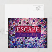 Carte Postale ÉCHAPPER DE LA RÉALITÉ Typographie Violet Art Hips (Devant / Derrière)