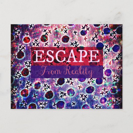 Carte Postale ÉCHAPPER DE LA RÉALITÉ Typographie Violet Art Hips (Devant)