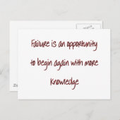 Carte Postale échec (Devant / Derrière)