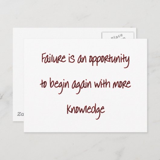 Carte Postale échec (Devant / Derrière)