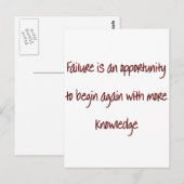 Carte Postale échec (Devant / Derrière)