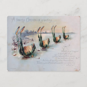 Carte Postale Échec de patinage de grenouille drôle vintage