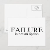 Carte Postale Échec N'Est Pas Une Option (Devant / Derrière)