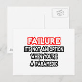 Carte Postale Échec...Pas d'option...Paramedic (Devant / Derrière)