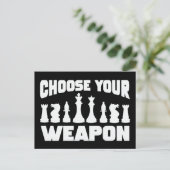 Carte Postale Échecs Choisissez votre arme Échecs Pièces (Debout devant)