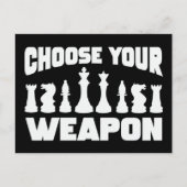 Carte Postale Échecs Choisissez votre arme Échecs Pièces (Devant)