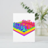 Carte Postale Échecs colorés et pièces d'échecs (Debout devant)
