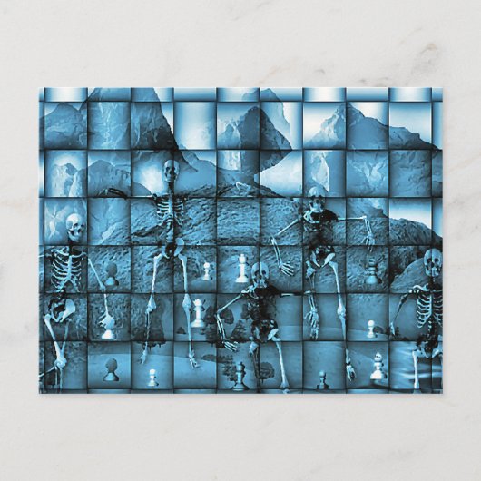 Carte Postale Échecs de squelette (Devant)