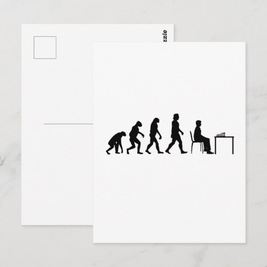 Carte Postale Échecs - Évolution du joueur d'échecs (Devant / Derrière)