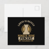 Carte Postale Échecs - Les échecs c'est vraiment 99% de calcul (Devant / Derrière)