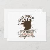 Carte Postale Échecs - Les échecs rendent les hommes plus sages (Devant / Derrière)