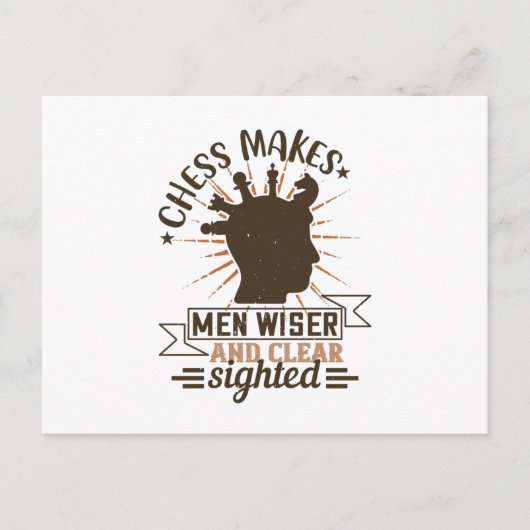 Carte Postale Échecs - Les échecs rendent les hommes plus sages (Devant)