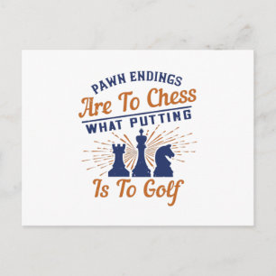Carte Postale Échecs - Les finales de pion sont comme un putt de