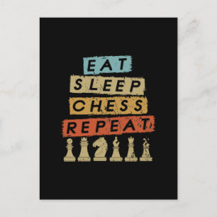 Carte Postale Échecs - Mangez le sommeil Échecs Répéter