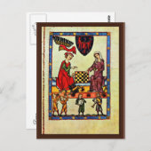 Carte Postale Échecs, Par Meister Der Manessischen Liederhandsch (Devant / Derrière)