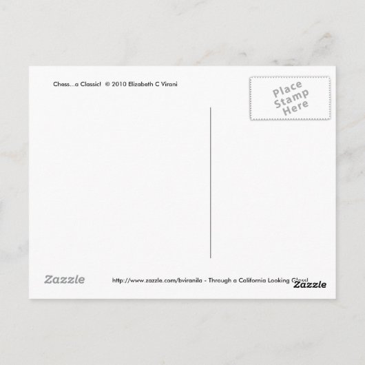 Carte Postale Échecs...un classique ! (Dos)