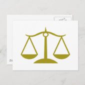 Carte Postale Échelles de justice - Or (Devant / Derrière)