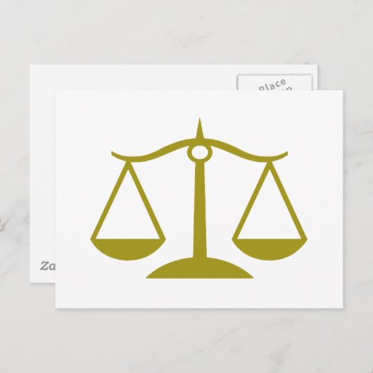 Carte Postale Échelles de justice - Or (Devant / Derrière)