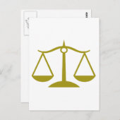 Carte Postale Échelles de justice - or (Devant / Derrière)