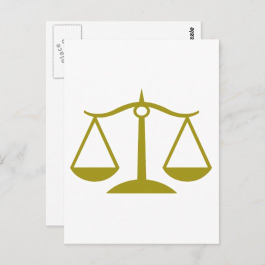Carte Postale Échelles de justice - or (Devant / Derrière)